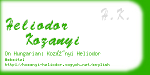 heliodor kozanyi business card
